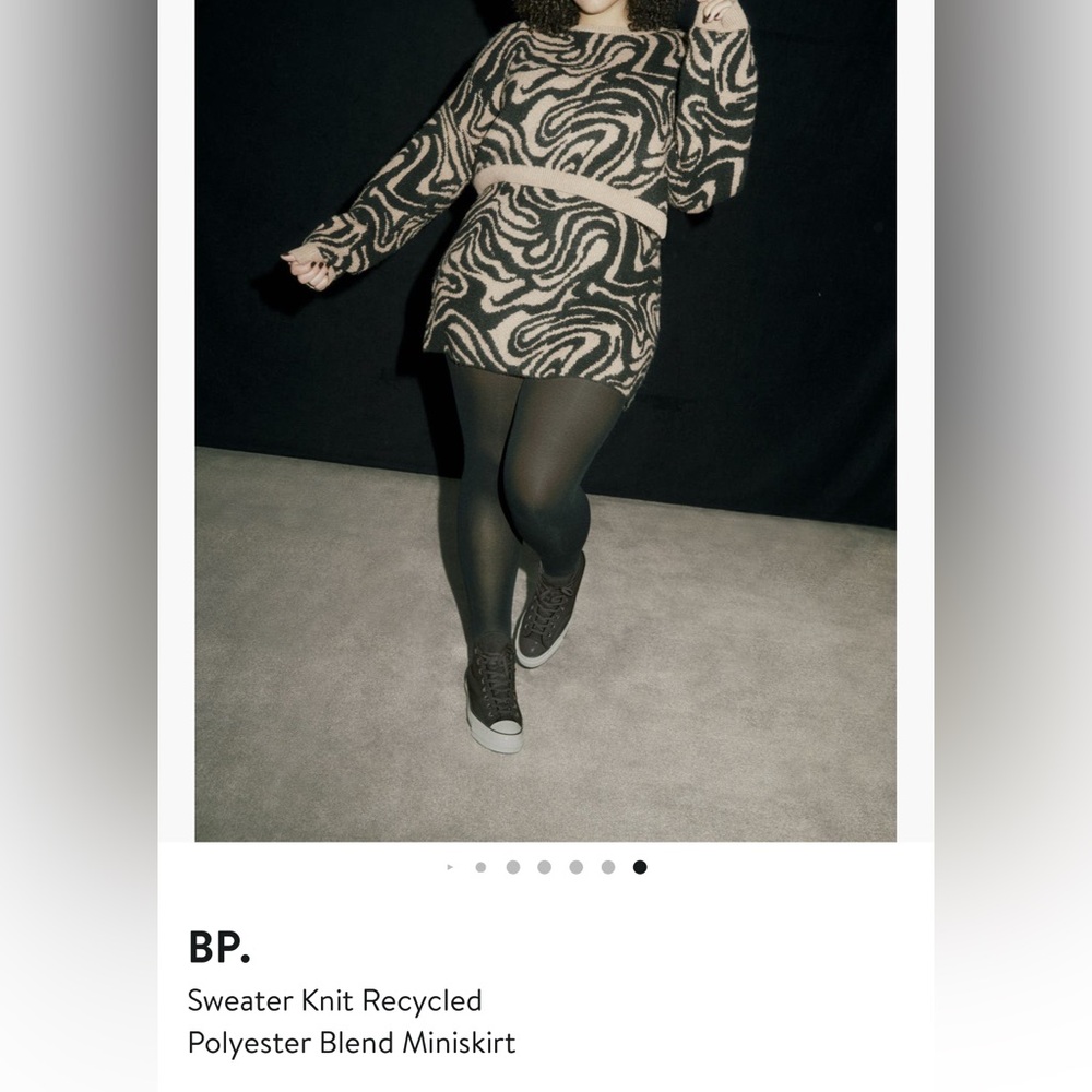 ВР. Sweater Knit Recycled Polyester Blend Miniskirt